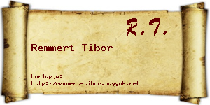 Remmert Tibor névjegykártya